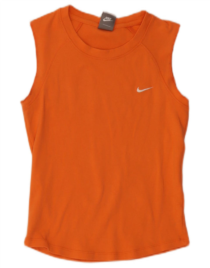 NIKE Vest Top UK 10/12 Medium Orange