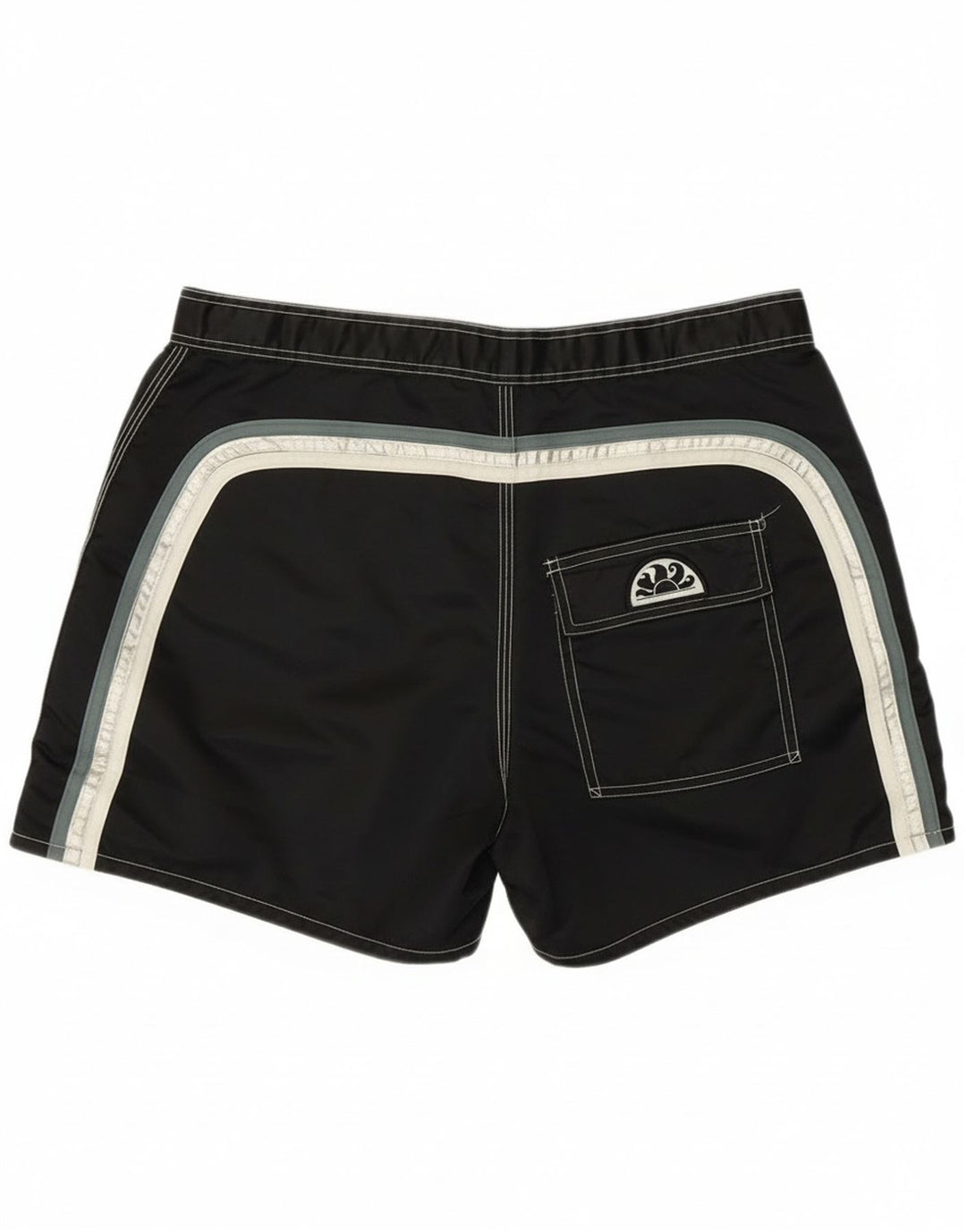 Sundek Herre badeshorts Medium Sort Stribet Strand