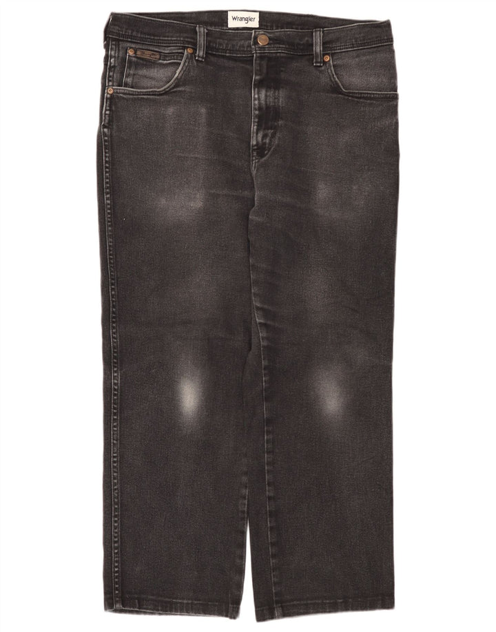 Wrangler Herre Texas Straight Jeans W36 L26 Sort Bomuld
