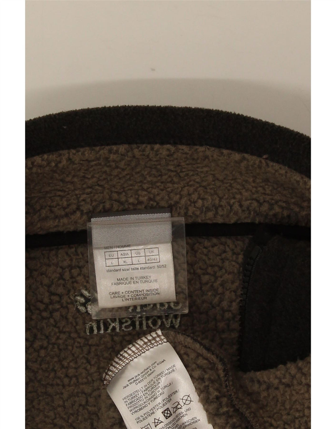 JACK WOLFSKIN Fleecejakke til mænd UK 40/42 Stor grå polyester