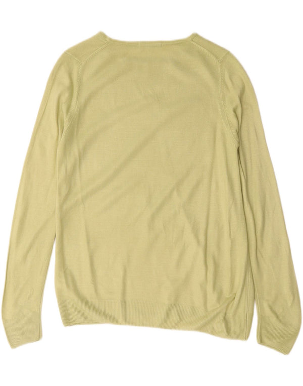 Marks & Spencer Dame Boat Neck Jumper Sweater UK 10 Small Green Acryl