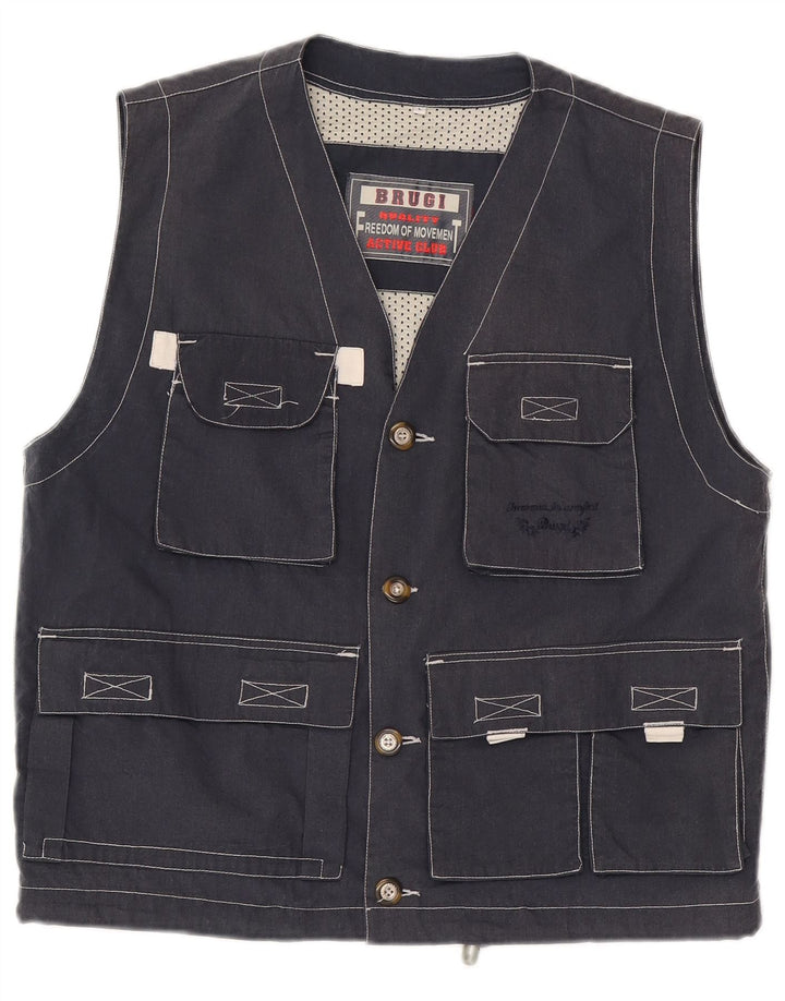 Brugi Herre Utility Gilet UK 40 Large Navy Blue Polyester