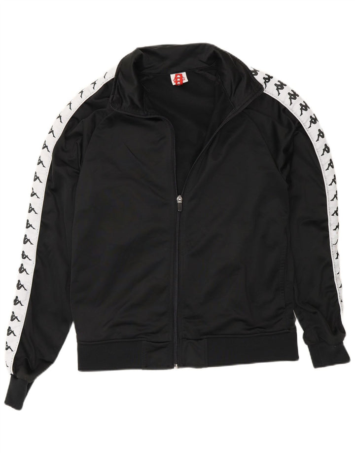 Kappa Grafisk træningsdragt topjakke til kvinder UK 10 Small Black Colourblock