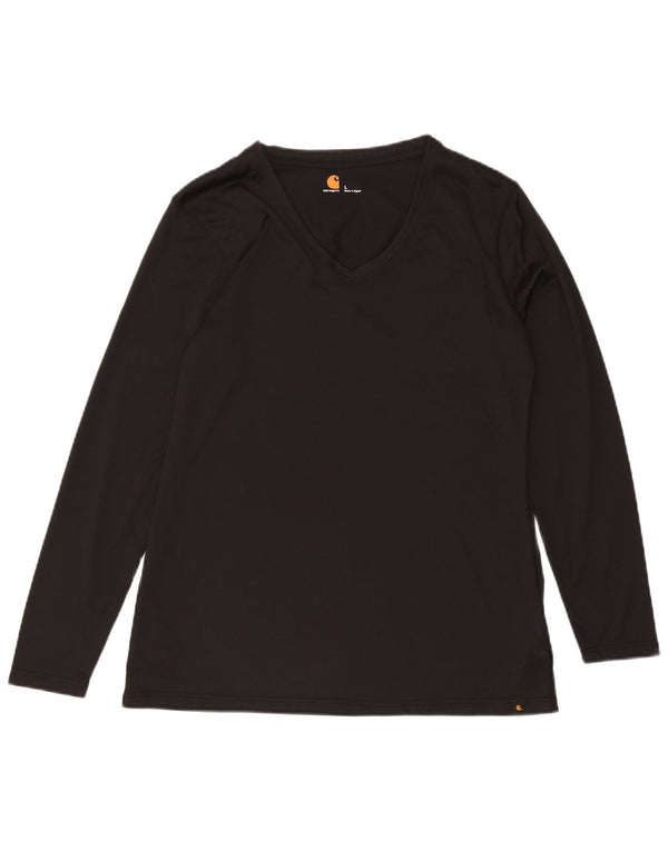 Carhartt Dame Top Langærmet UK 16 Stor Sort Polyester