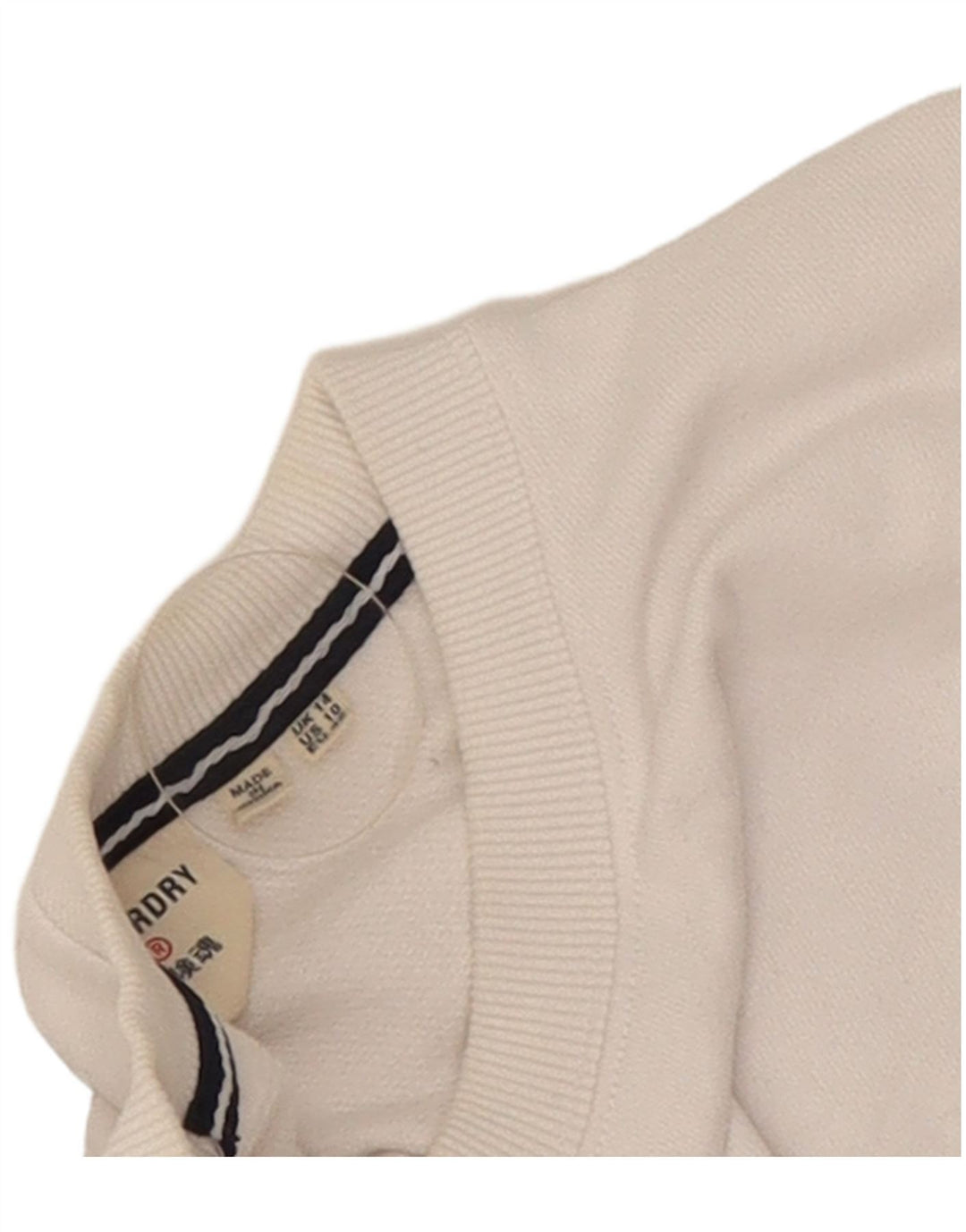 Superdry Sweatshirt Jumper til kvinder UK 14 Stor hvid bomuld