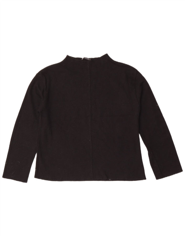 Zara Dame Top Langærmet UK 14 Medium Sort Bomuld