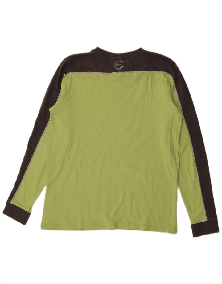 Puma Herre Top Langærmet Medium Grøn Colourblock Bomuld