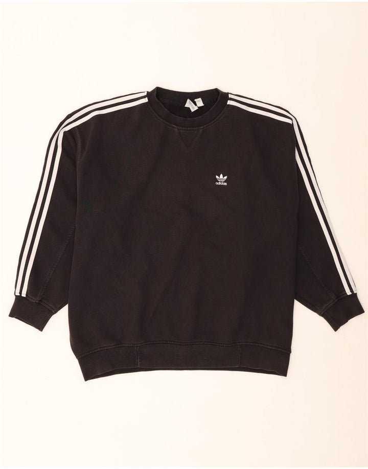 Adidas Dame Oversized Sweatshirt Jumper UK 8 Small Black Bomuld