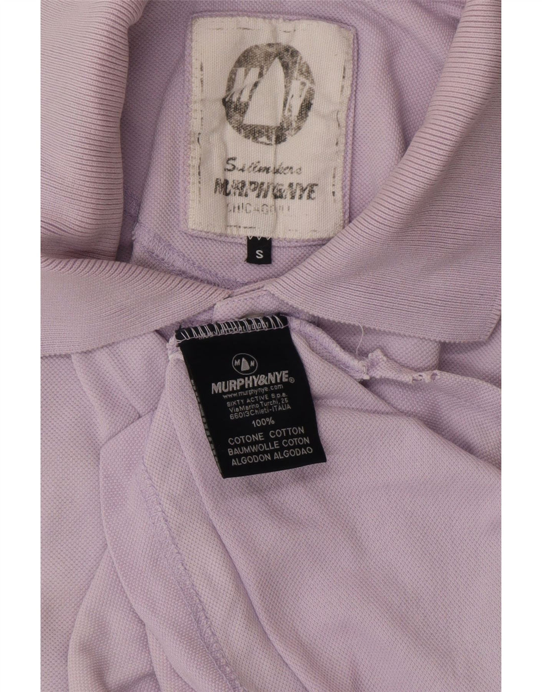 MURPHY & NYE Dame Polo Shirt UK 10 Small Purple Cotton