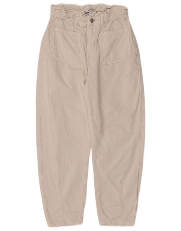ZARA koniske jeans til kvinder EU 36 XS W26 L24 Hvid bomuld