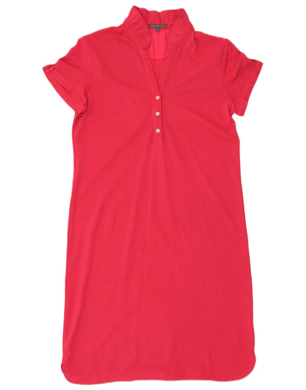 Geox Womens Shift Dress UK 10 Small Pink Bomuld