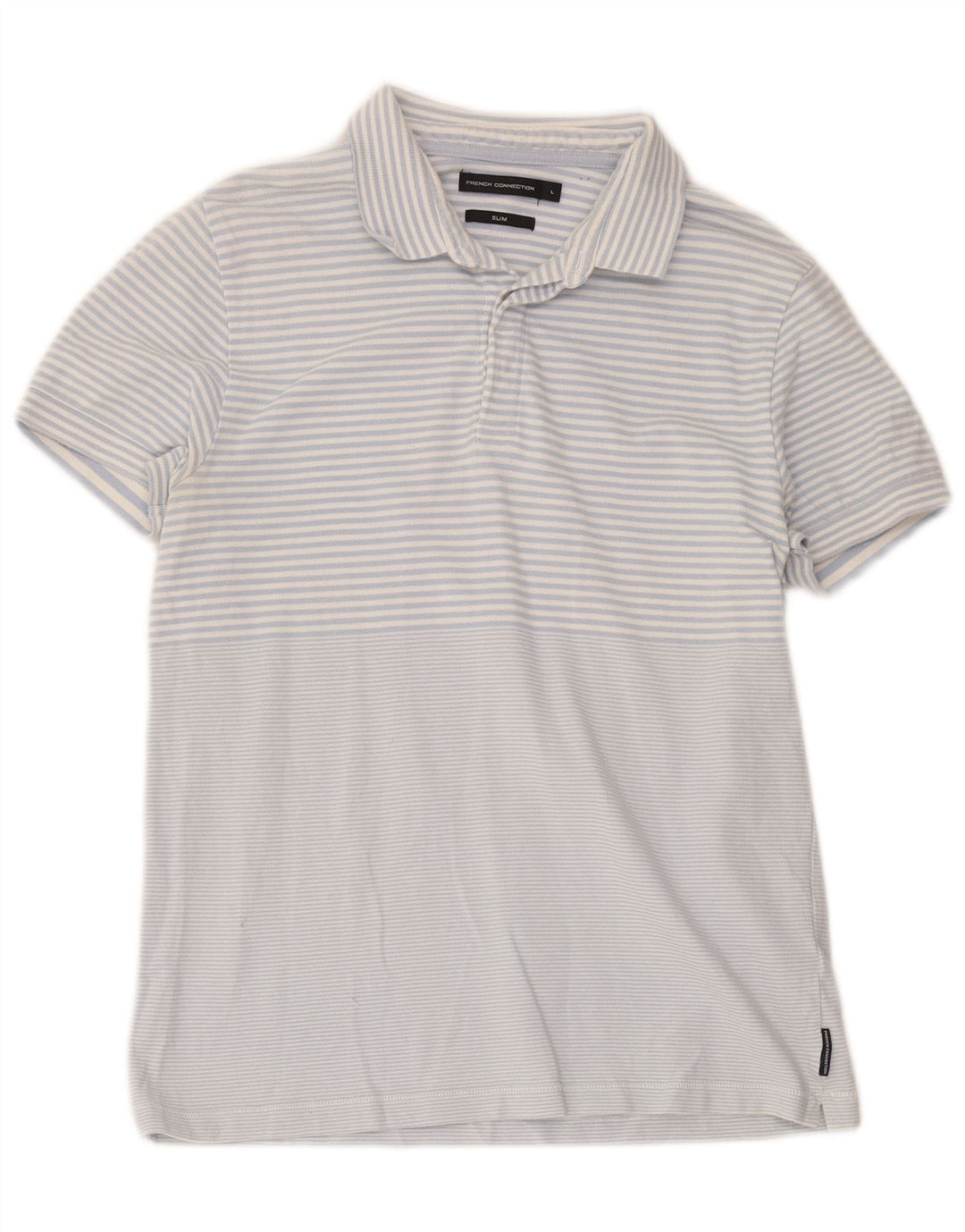 French Connection Slim Polo Shirt til mænd Stor blå stribet bomuld