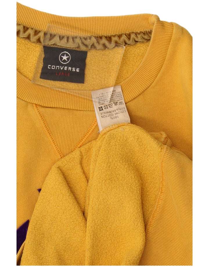 Converse grafisk sweatshirt til mænd, stor gul bomuld