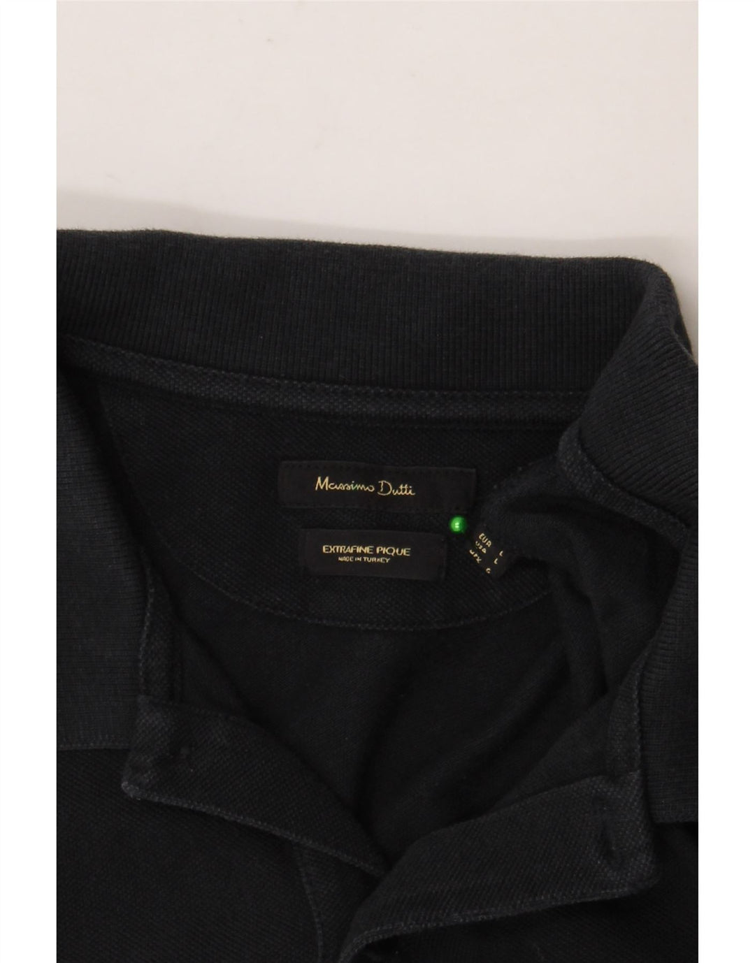 Massimo Dutti Herre Polo Shirt Stor Sort Bomuld