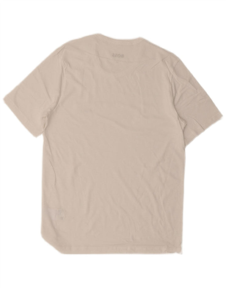 HUGO BOSS Herre T-Shirt Top Medium Hvid Bomuld