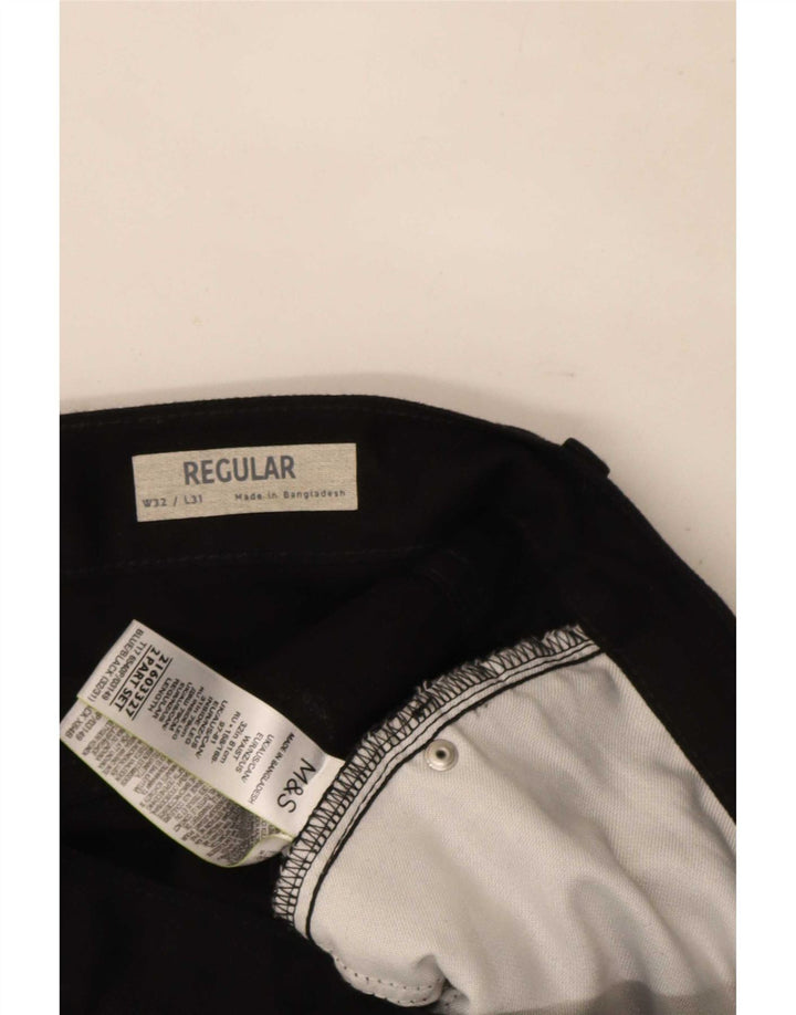 Marks & Spencer Herre Regular Fit Straight Jeans W32 L31 Sort Bomuld