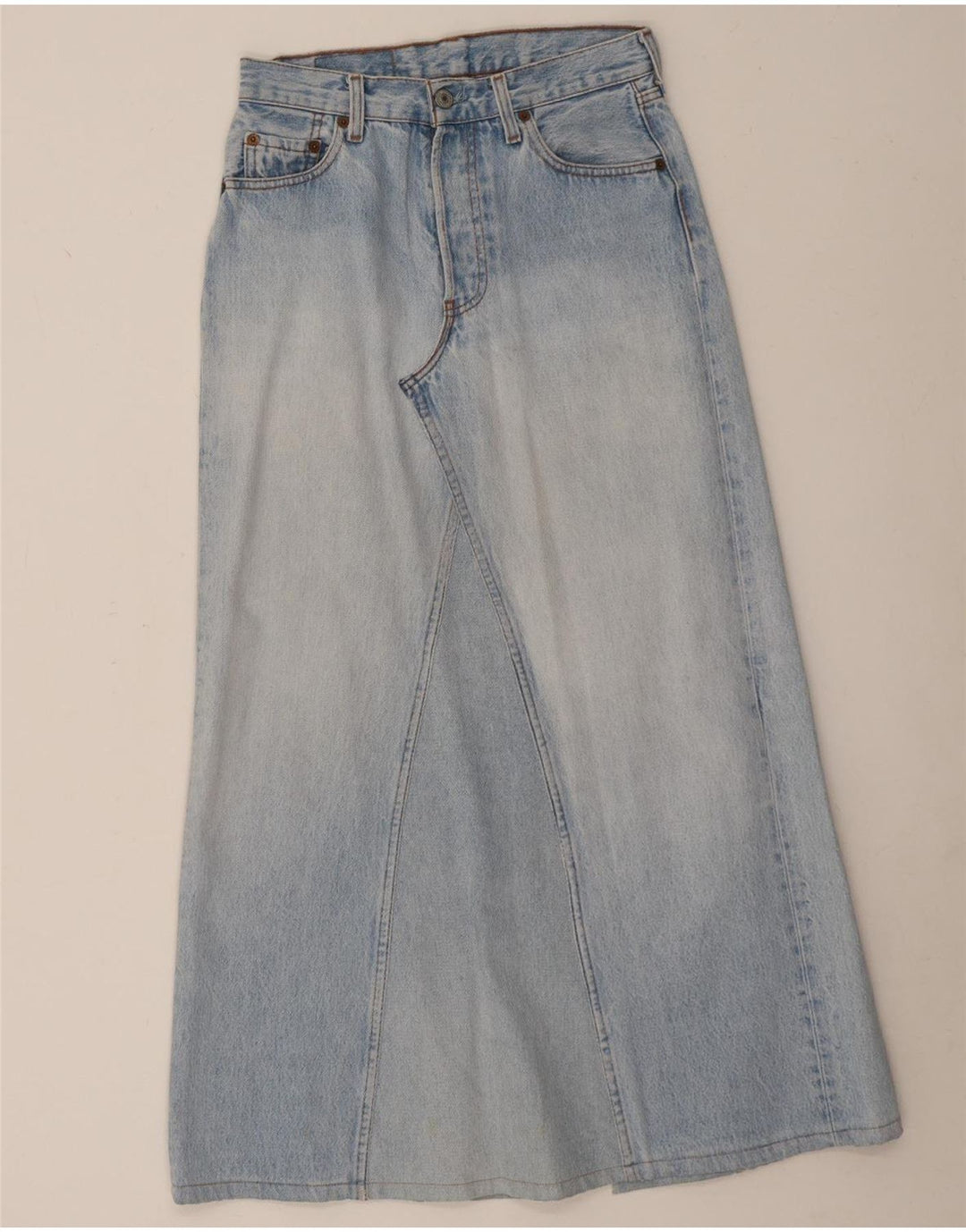 Levi's Dame 501 Midi denimnederdel W29 Lille blå bomuld
