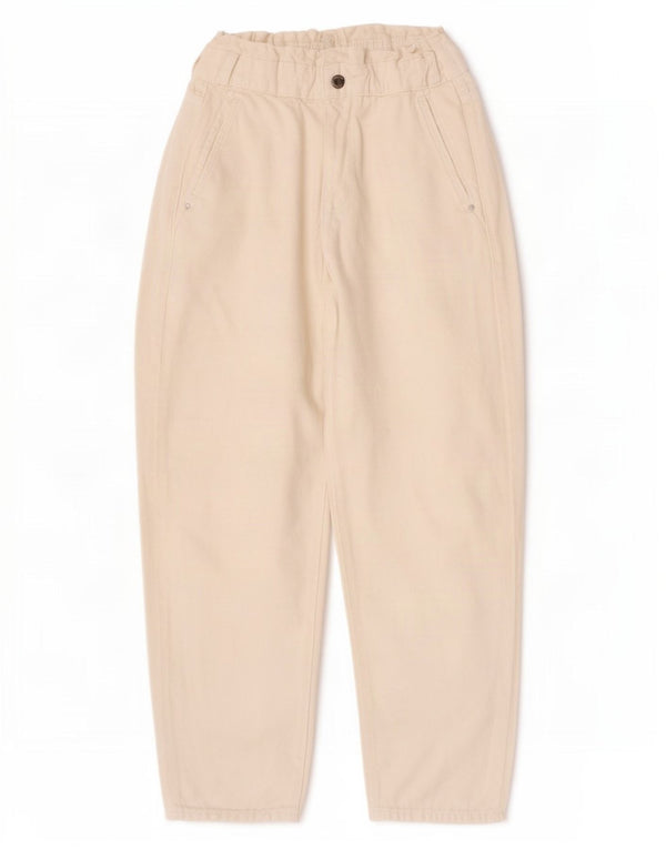 Zara Womens Crop Højtaljede tilspidsede jeans EU 36 XS W26 L24 Off White Bomuld