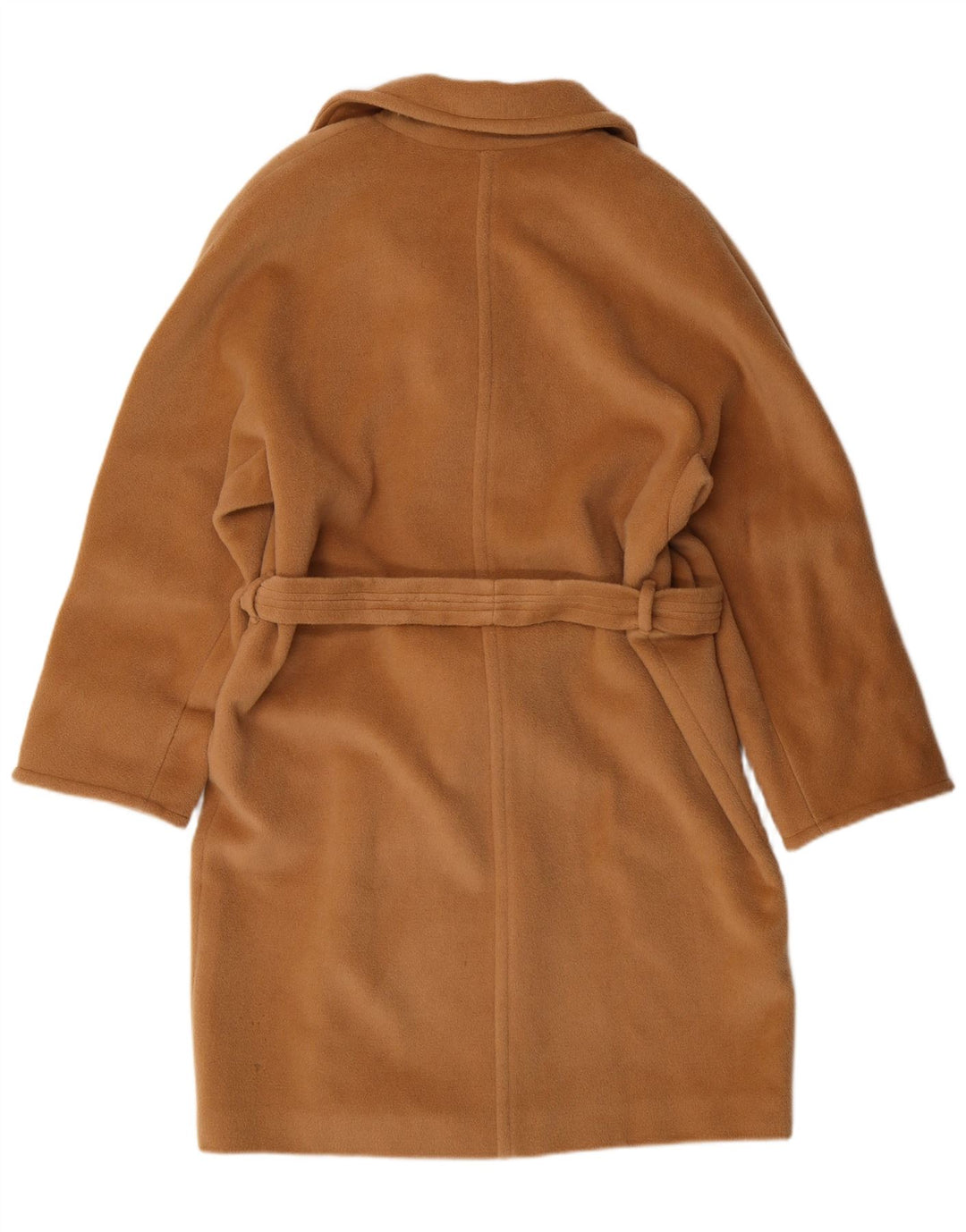 MARELLA Dame Dobbeltradet Frakke UK 12 Medium Beige Virgin Wool Classic