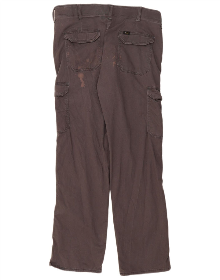 Lee Mens Extreme Motion Lige Regular Cargo Bukser W34 L32 Grå Bomuld