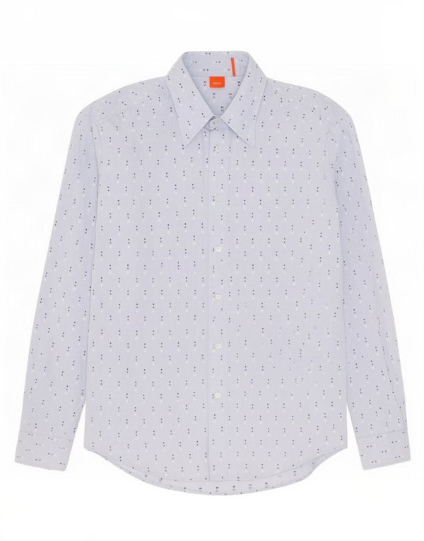 Hugo Boss Mens Shirt Large Blue Striped Cotton