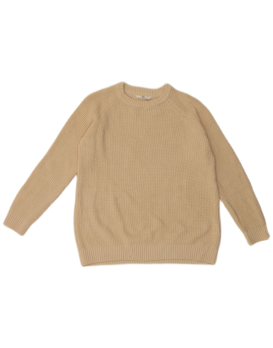 Marks & Spencer Boys sweater med rund hals 10-11 år Off White Bomuld