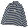 JOULES Dame Button Neck Sweatshirt Jumper UK 12 Mellem blå stribet