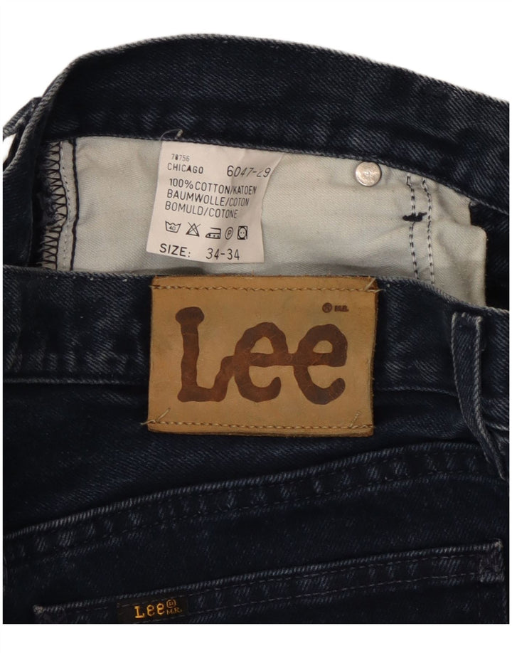 Lee Herre Chicago Straight Jeans W34 L28 Marineblå Bomuld
