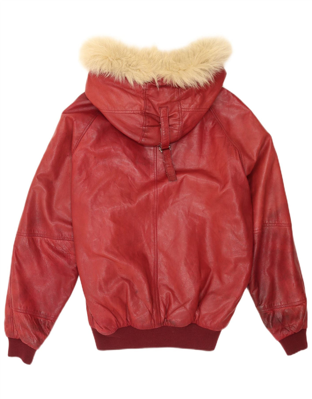 Charles Chevignon Herre Hooded Læderjakke UK 38 Medium Burgundy