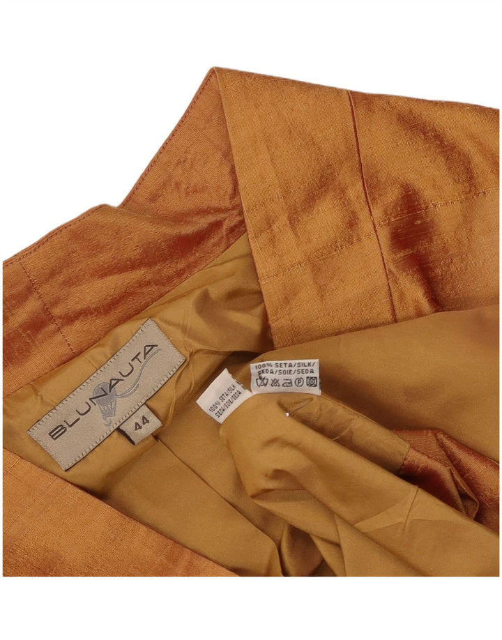 Blunauta Dame 1 Knap Blazer Jakke IT 44 Medium Orange Silke