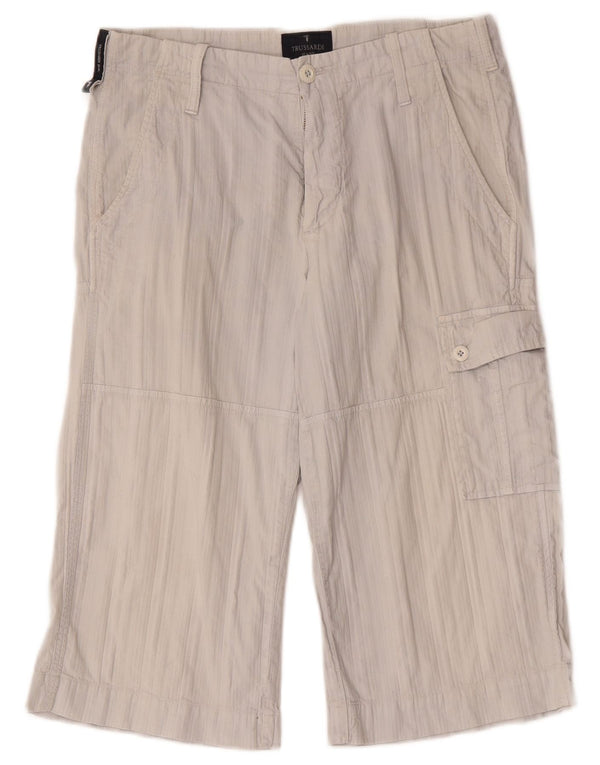 Trussardi Womens Cargo Bermuda Shorts IT 46 Large W32 Grey Cotton