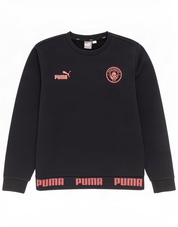 Puma Herre Manchester City Grafisk Sweatshirt Jumper Medium Sort Bomuld