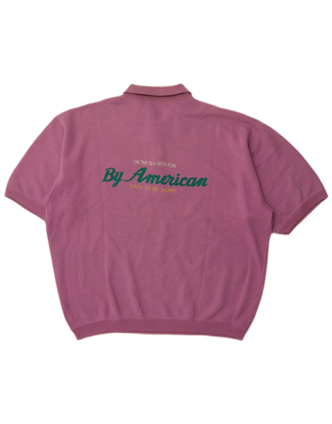 BY AMERICAN Herre grafisk polo-hals sweater stor lilla