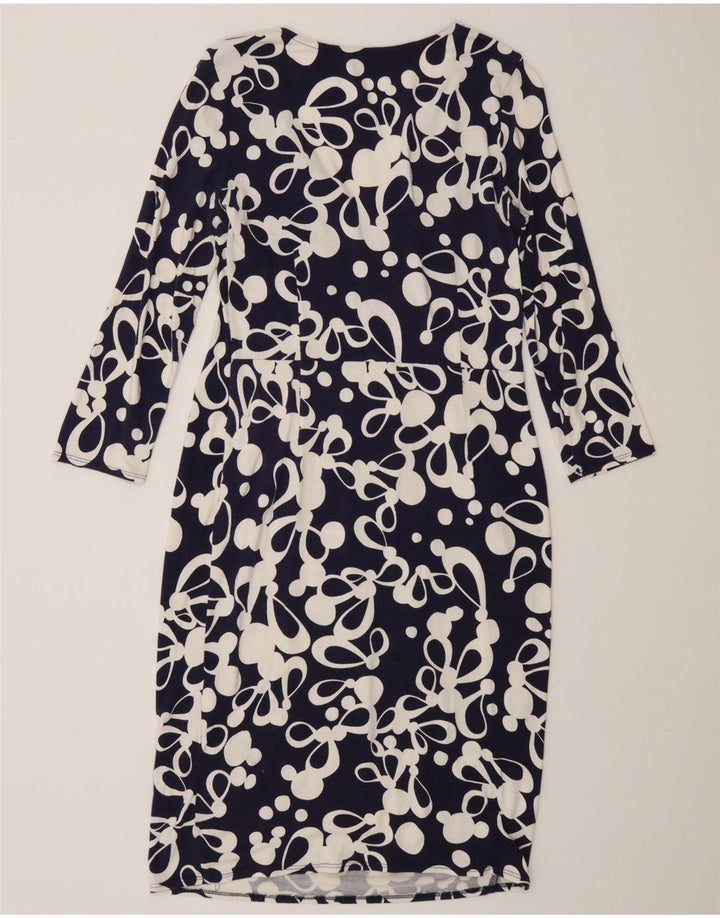 Phase Eight Kvinders Abstrakt Mønster Skede Kjole UK 12 Medium Navy Blue