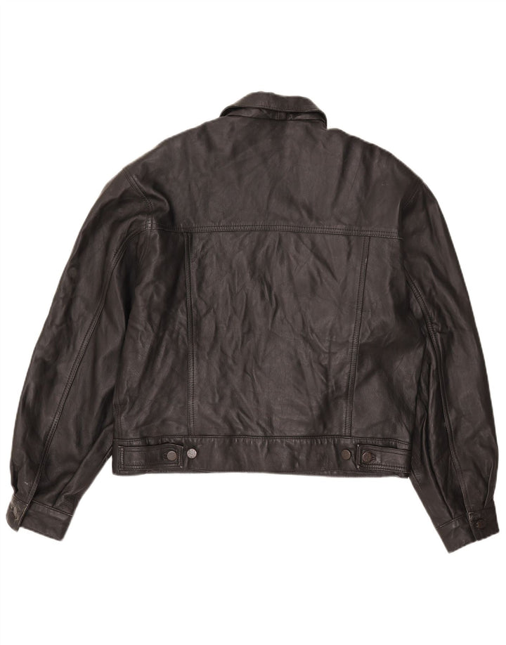Vintage Herre Bomber Læderjakke UK 36 Small Black