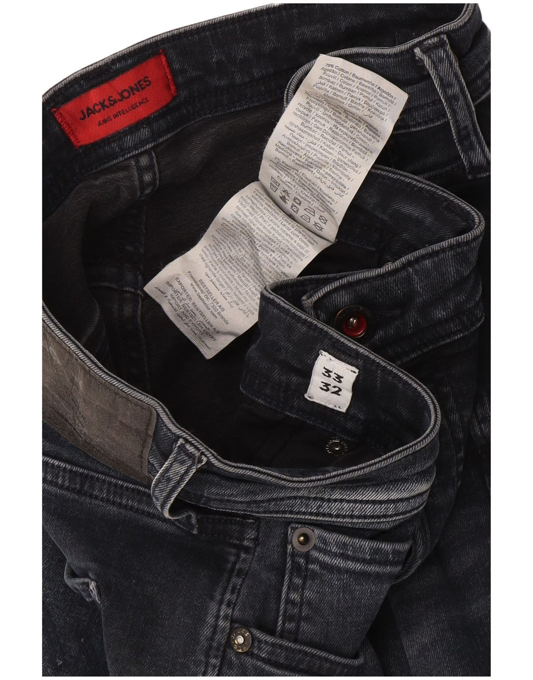 Jack & Jones Herre GLENN Slim Jeans W33 L32 Marineblå Bomuld