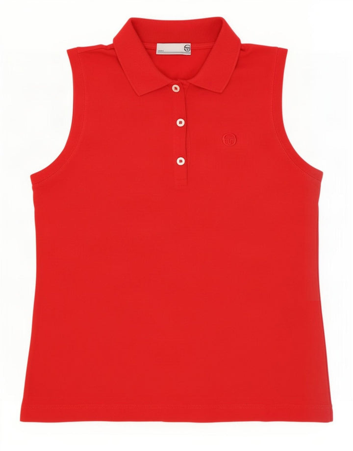 Sergio Tacchini Dame ærmeløs poloshirt IT 44 Medium Rød