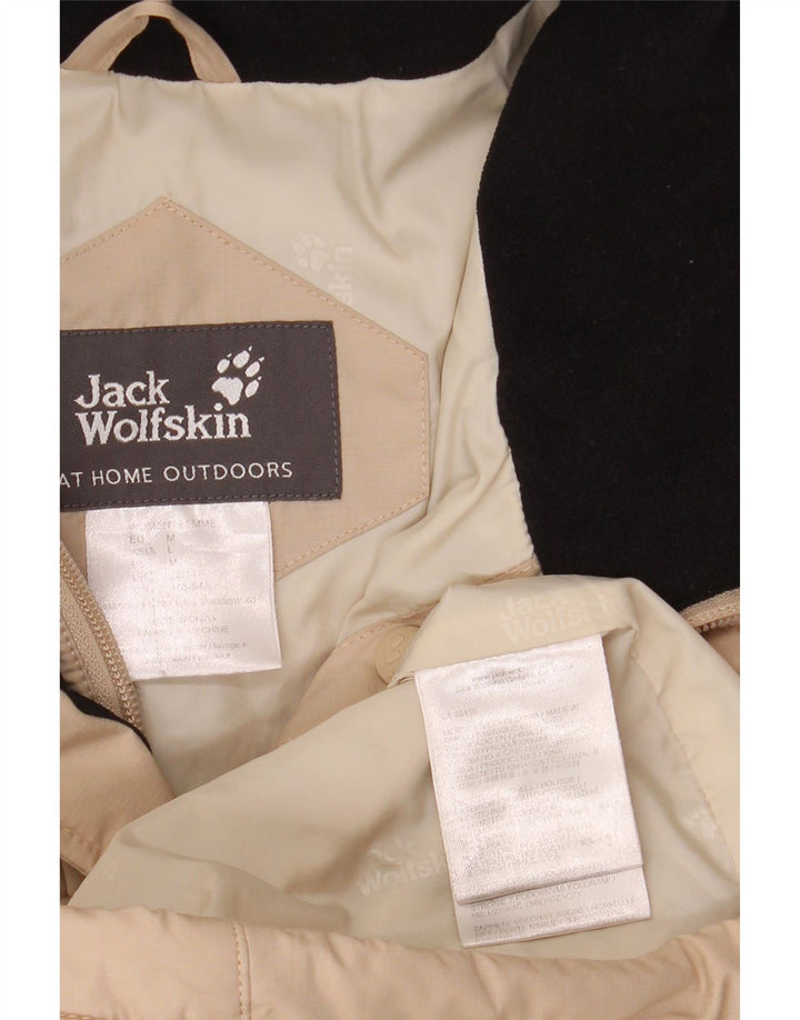 JACK WOLFSKIN Womens Padded Coat UK 12/14 Medium Beige Polyester