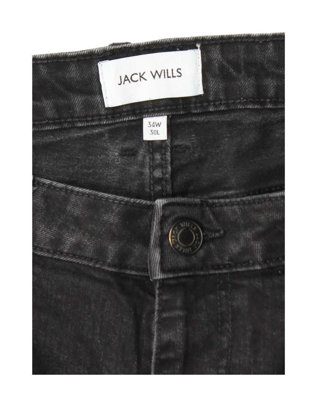JACK WILLS Mens Slim Jeans  W34 L26 Black Cotton