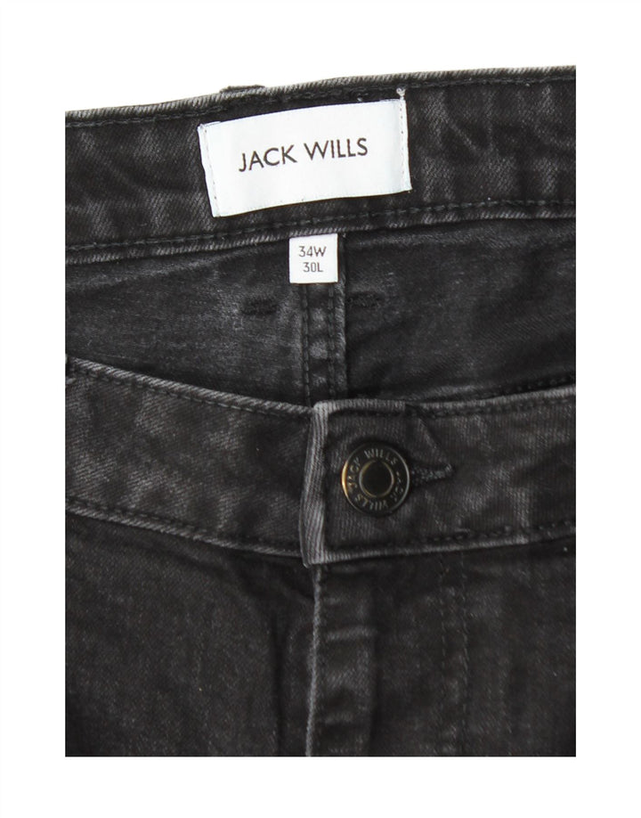JACK WILLS Mens Slim Jeans  W34 L26 Black Cotton