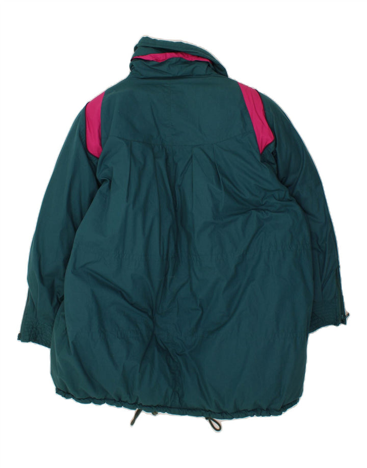 C&A Womens Oversized Windbreaker Jacket EU 44 XL Green Colourblock Cotton Vintage C&A and Second-Hand C&A from Messina Hembry 