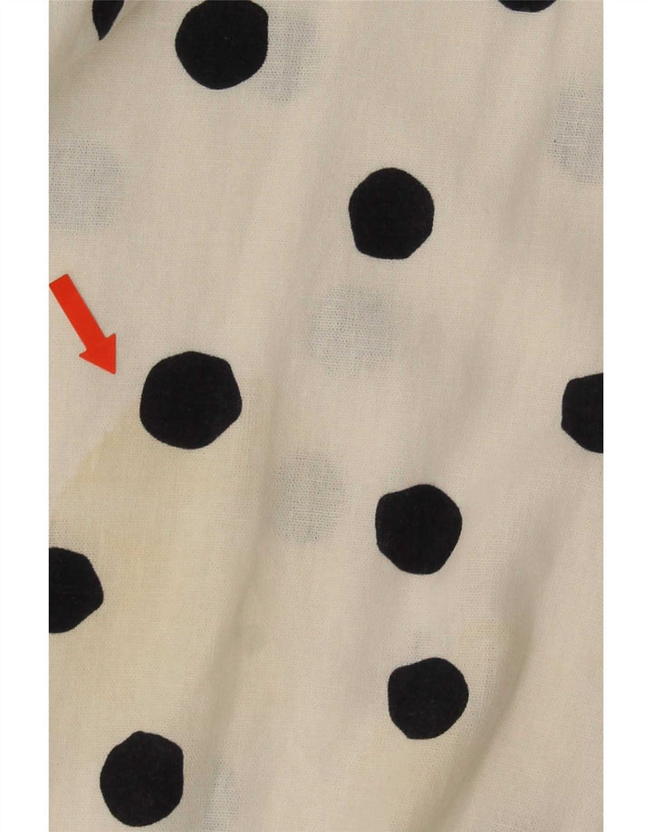Marks & Spencer Dame A-Line Kjole UK 14 Medium White Polka Dot Flax