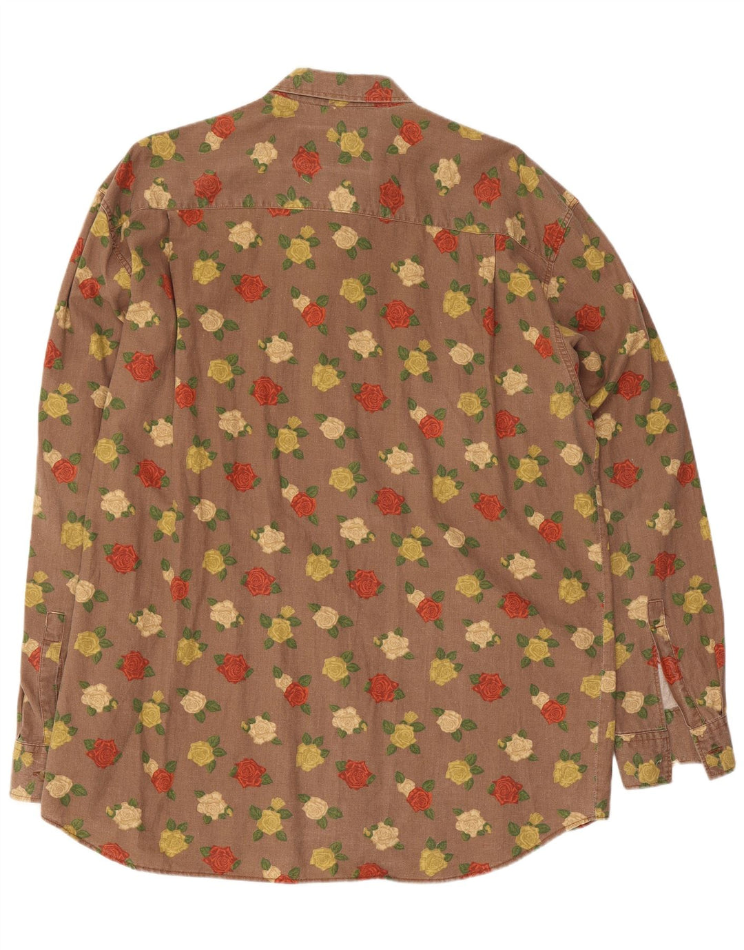Vintage herreskjorte stor brun blomster