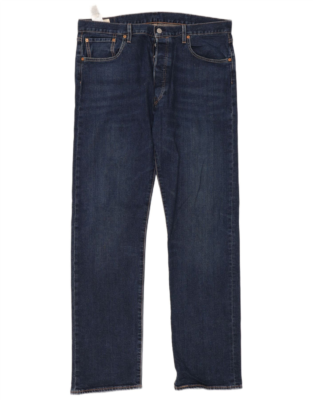 LEVI'S Herre 501 Straight Jeans W38 L34 Marineblå Bomuld