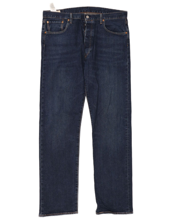 LEVI'S Herre 501 Straight Jeans W38 L34 Marineblå Bomuld