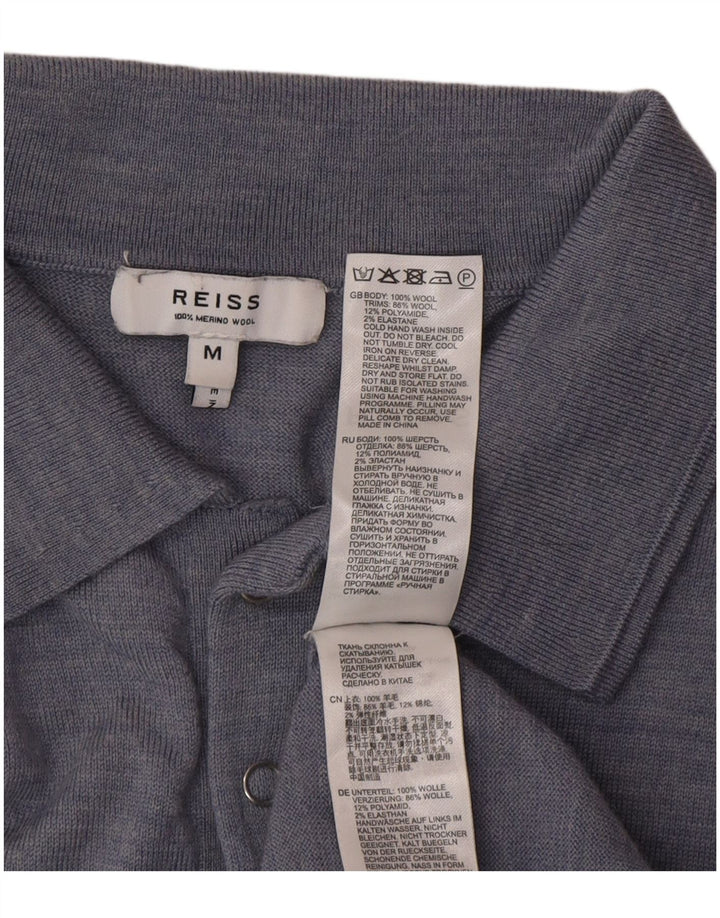 Reiss herre poloshirt Medium blå uld