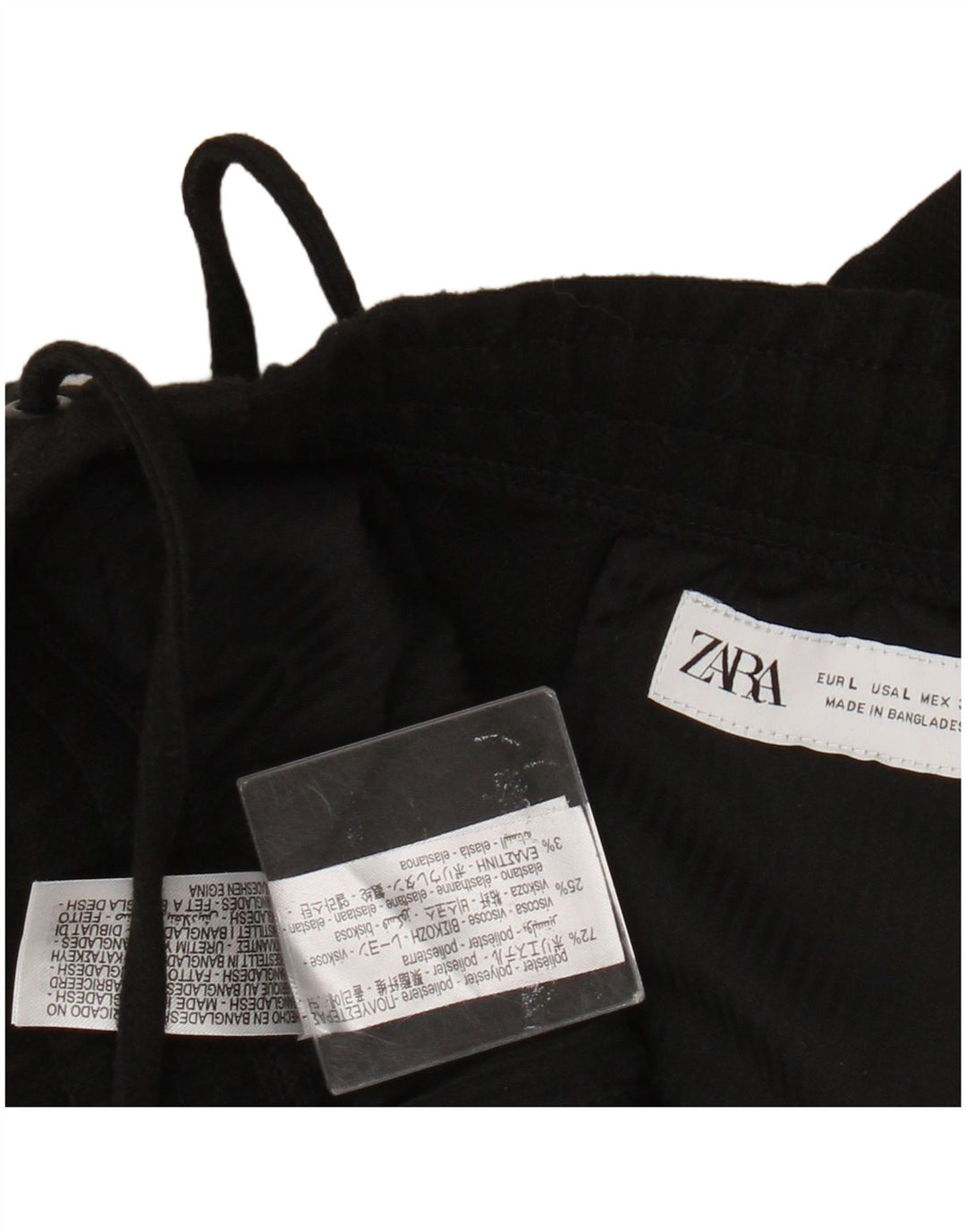 Zara Dame tilspidsede Casual Bukser Large W32 L28 Sort Polyester