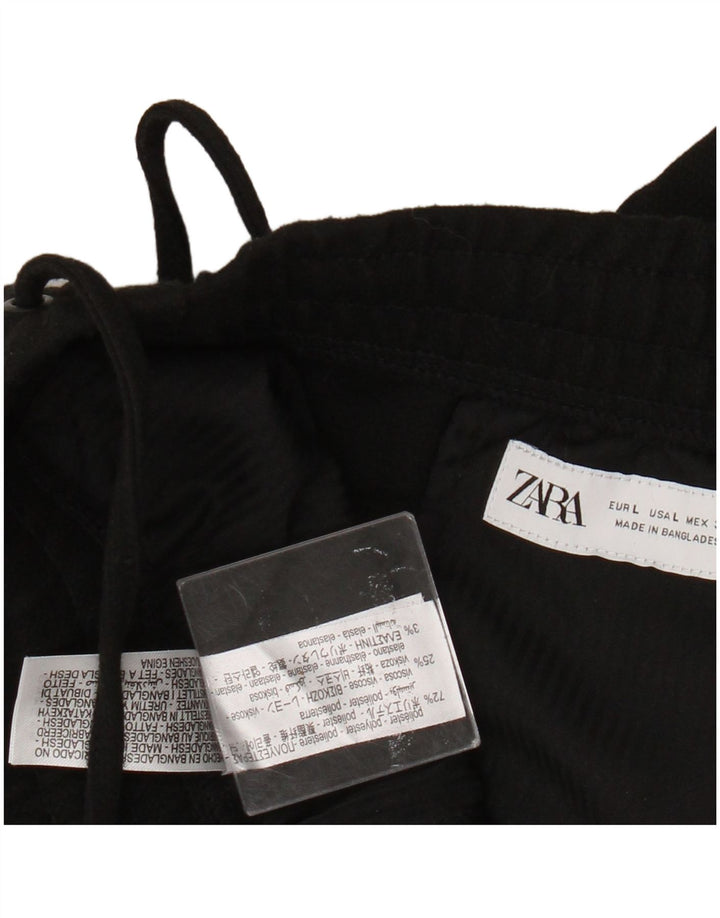 Zara Dame tilspidsede Casual Bukser Large W32 L28 Sort Polyester