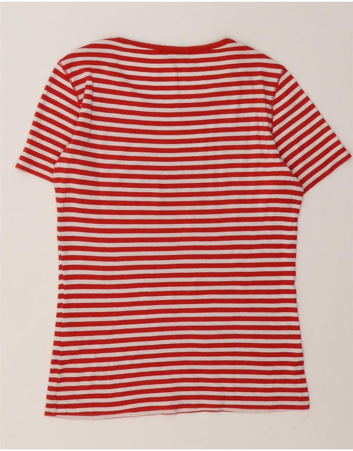 Max & Co. Grafisk T-shirt top til kvinder UK 12 Mellem rød stribet bomuld