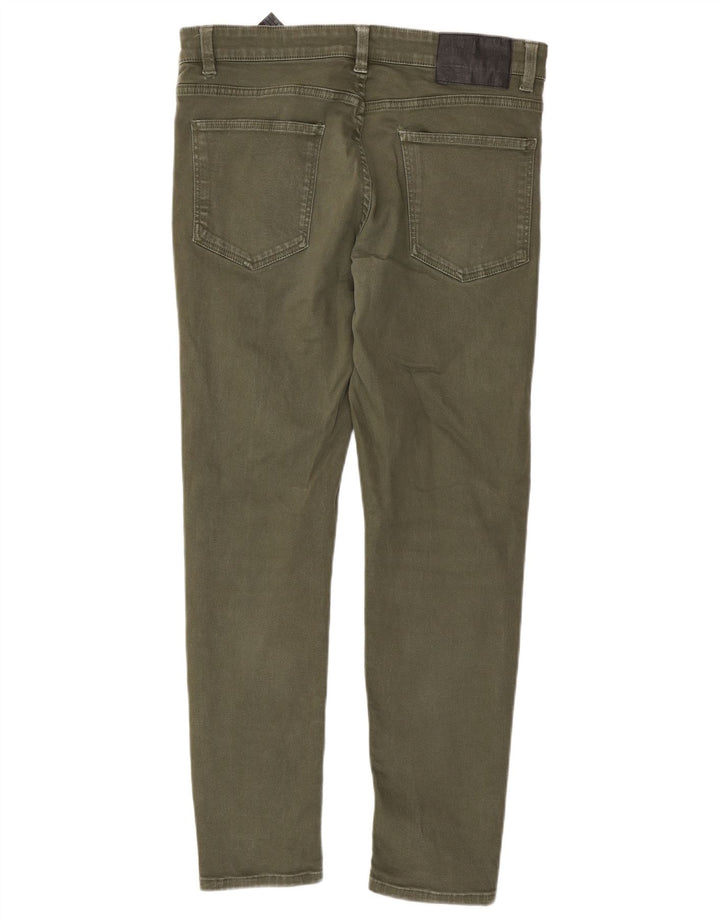 Zara Herre Slim Jeans EU 44 Large W34 L30 Khaki Bomuld